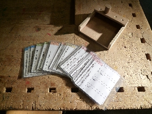 Kästchen und bisherige Lernkarten